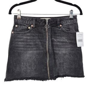 NWT We the Free Zip It Up Washed Denim Mini Skirt Size 25